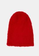 Bayan Kırmızı Tüy Detaylı Bere