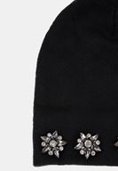 Bayan Siyah Taş Detaylı Bere