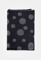 Bayan Siyah Puantiye Desen Detaylı Şal