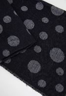 Bayan Siyah Puantiye Desen Detaylı Şal