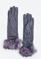 Bayan Füme Suni Kürk Detaylı Eldiven