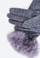 Bayan Füme Suni Kürk Detaylı Eldiven