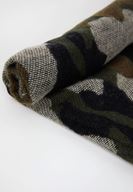 Bayan Yeşil Uzun Kamuflaj Desenli Şal