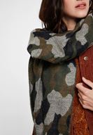 Bayan Yeşil Uzun Kamuflaj Desenli Şal