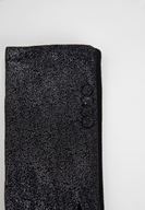 Bayan Siyah Düğme Detaylı Parlak Eldiven