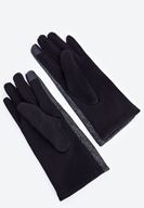 Bayan Siyah Düğme Detaylı Parlak Eldiven