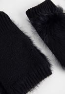 Bayan Siyah Kürklü Eldiven