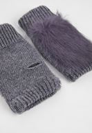 Bayan Gri Kürklü Eldiven