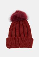 Bayan Turuncu Ponpon Detaylı Kalın Bere