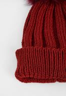 Bayan Turuncu Ponpon Detaylı Kalın Bere