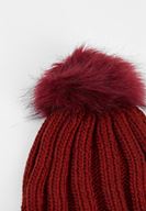 Bayan Turuncu Ponpon Detaylı Kalın Bere