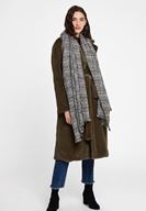 Bayan Siyah Çizgili Uzun Şal