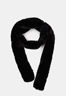 Bayan Siyah Uzun Suni Kürk Şal