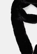 Bayan Siyah Uzun Suni Kürk Şal