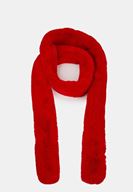 Bayan Kırmızı Uzun Suni Kürk Şal