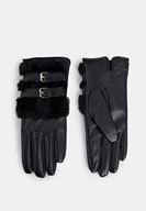 Bayan Siyah Toka Detaylı Kürklü Eldiven