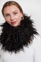 Bayan Siyah Tüylü Şal