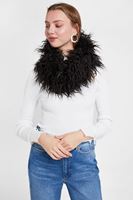 Bayan Siyah Tüylü Şal