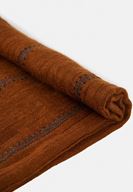 Bayan Kahverengi Sim Şerit Detaylı Şal