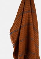 Bayan Kahverengi Sim Şerit Detaylı Şal