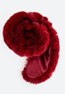 Bayan Bordo Suni Kürk Detaylı Atkı