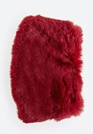 Bayan Bordo Suni Kürk Detaylı Atkı