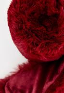 Bayan Bordo Suni Kürk Detaylı Atkı