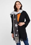 Bayan Çok Renkli Uzun Yıldız Desenli Şal