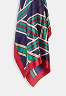 Bayan Lacivert Çok Renkli Karışık Desenli Fular