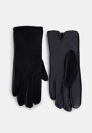 Bayan Siyah Suni Kürk Detaylı Deri Eldiven