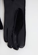 Bayan Siyah Suni Kürk Detaylı Deri Eldiven