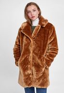 Bayan Kahverengi Suni Kürk Kaban