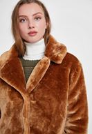 Bayan Kahverengi Suni Kürk Kaban