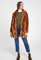 Bayan Kahverengi Suni Kürk Kaban