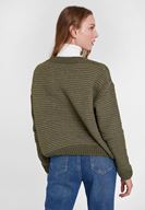 Bayan Çok Renkli Sim Detaylı Çizgili Triko