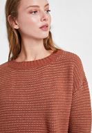 Bayan Çok Renkli Sim Detaylı Çizgili Triko