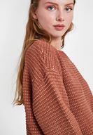 Bayan Çok Renkli Sim Detaylı Çizgili Triko