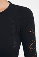 Bayan Siyah Kol Detaylı Spor Tişört