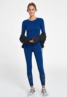 Bayan Lacivert Kol Detaylı Spor Tişört