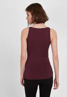 Bayan Bordo V Yaka Kalın Askılı Pamuk Atlet