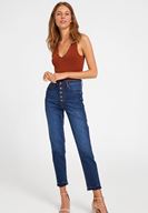 Bayan Kahverengi V Yaka Kalın Askılı Pamuk Atlet