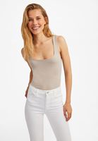 Bayan Krem Kalın Askılı Kare Yaka Atlet