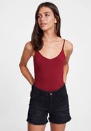 Bayan Bordo İnce Askı Detaylı Atlet