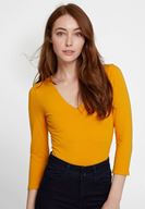 Bayan Turuncu Pamuklu V Yaka Tişört