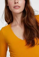 Bayan Turuncu Pamuklu V Yaka Tişört