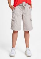 Bayan Krem Cepli Kargo Şort