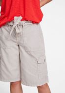 Bayan Krem Cepli Kargo Şort