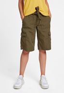 Bayan Yeşil Cepli Kargo Şort