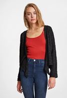 Bayan Siyah Parlak Detaylı Hırka