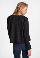 Bayan Siyah Parlak Detaylı Hırka